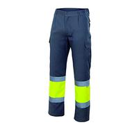 Velilla 156 - Pantaloni alta visibilità (Taglie XL) colore grigio e giallo fluo