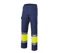 Velilla 156 - Pantaloni alta visibilità (Taglie XXXL) colore blu marino e giallo fluo