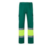 Velilla 157 - Pantaloni alta visibilità (Taglie L) colore verde e giallo fluo