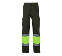Velilla 157 - Pantaloni alta visibilità (Taglie XXXL) colore verde caccia e giallo fluo