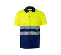 Velilla 173 Polo Bicolore Manica Corta AV, Colore Blu e Giallo Fluoro, Taglia M