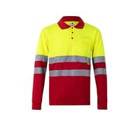 VELILLA 175 - Polo Bicolore Manica Lunga Alta visibilità Fluo Taglia
