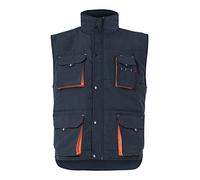 VELILLA 205902 Gilet imbottito bicolore multi-tasche, blu navy e arancione, taglia 3XL