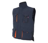 VELILLA 205902 Gilet imbottito bicolore multitasche blu navy e arancione, taglia L