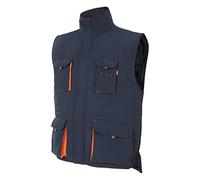 Velilla 205902 Gilet imbottito bicolore multitasche blu navy e arancione, taglia XL