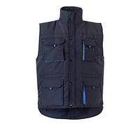 VELILLA 205902 Gilet imbottito bicolore multitasche blu navy e celeste, taglia M