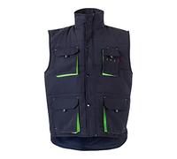 Velilla 205902; Gilet imbottito bicolore multitasche; colore blu navy e verde lime; taglia XL