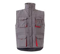 VELILLA 205902 Gilet imbottito bicolore multitasche colore grigio e rosso, taglia M