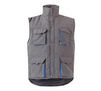 Velilla 205902 Gilet imbottito bicolore multitasche grigio e celeste, taglia XL
