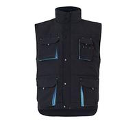 VELILLA 205902 Gilet imbottito bicolore multitasche nero e celeste, taglia M