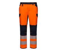 VELILLA 303010S - Pantaloni elasticizzati con ginocchiere, nastro segmentato, colore blu navy e arancione fluore, taglia 3XL, Blu Navy E Arancione Fluor, 3XL