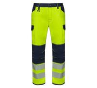 Velilla 303010S Pantaloni Stretch con Ginocchiere Nastro Segmentato, Colore Blu Navy e Giallo Fluor, Taglia 2XL