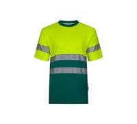 Velilla 305509 Maglietta ad alta visibilità in cotone, bicolore e maniche corte con nastro segmentato, colore verde e giallo fluoro, taglia L