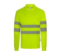 VELILLA 305534; Polo poliestere riciclato monocolore manica lunga nastro segmentato; colore giallo fluo; taglia 2XL, giallo fluo, XXL