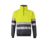 VELILLA 305701 Felpa ad Alta visibilità Bicolore con Cerniera Colore Grigio e Giallo Fluoro Taglia XL Maglia di Tuta, X-Large Unisex-Adulto