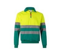 VELILLA 305701 Felpa ad Alta visibilità Bicolore con Cerniera, Verde/Giallo Fluoro, X-Large