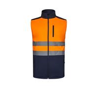 VELILLA 305906, Gilet Soft Shell Bicolor, Blu Navy e Arancione Fluor, L