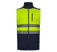VELILLA 305906, Gilet Soft Shell Bicolor, Blu Navy e Giallo Fluor, S