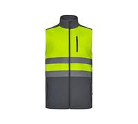 VELILLA 305906, Gilet Soft Shell Bicolor, Grigio e Giallo Fluor, S