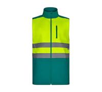 VELILLA 305906, Gilet Soft Shell Bicolor, Verde e Giallo Fluor, X-Large