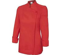 Velilla 405203TC 24 36 - Giacca da cucina donna con cerniera rosso corallo, taglia 36