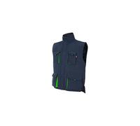VELILLA, Gilet imbottito bicolore multi-tasche, Blu navy