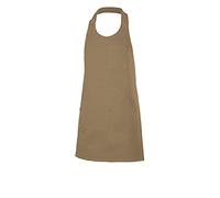 Velilla Grembiule tipo salopette corto e abbottonato, unisex, da adulto, beige, Taglia unica