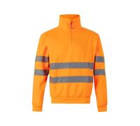 VELILLA GROUP EUROPE S.L. Velilla 305702 Felpa ad Alta visibilità con Mezza Zip, Colore Fluo, Taglia S Maglia di Tuta, Arancione Fluoro, S Unisex-Adulto