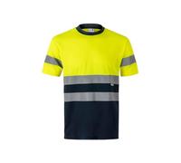 VELILLA Maglietta a Maniche Corte Bicolore ad Alta visibilità e Nastri Riflettenti. EN ISO 13688:2013 / EN ISO 20471:2013 + A1:2016. Unisex, Giallo, XXL