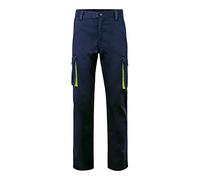 Velilla Stretch Bicolore Pantaloni, Blu (Marino/Giallo Fluo), 42