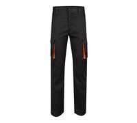 Velilla Stretch Bicolore Pantaloni, Nero (Arancio Fluo), 46