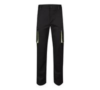 Velilla Stretch Bicolore Pantaloni, Nero (Giallo Fluo), 44