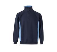 VELILLA Sudadera Bicolor con Media Cremallera Felpa Mezza Cerniera, Blu Navy E Celeste, M Unisex-Adulto