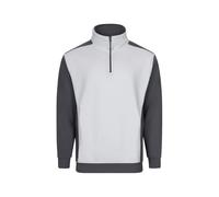 VELILLA Sudadera Bicolor con Media Cremallera Felpa Mezza Zip, Bianco e Grigio, M Unisex-Adulto