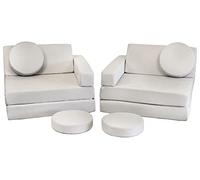 Velinda Divano Multifunzionale Pouf Poltrona per Bambini Elementi in Schiuma Gioco (Colore: Grigio)