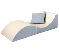 Velinda Poltrona di rilassamento: Divano, Pouf, Pieghevole, Tavolo (Colore: Beige-Grigio)