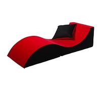 Velinda poltrona di rilassamento: divano, pouf, pieghevole, tavolo (colore: rosso-nero)