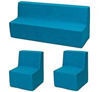 Velinda Set Completo mobili cameretta Bambino:2xpoltroncin Poltrona Relax (Colore: Blu)