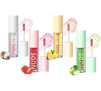 Veliria Pheromone Lip Gloss | Fruit Flavoured Pheromone-Infused Arousal Gloss, Veliria Lip Gloss Plumper Clear, Deeply Moisturizing Veleria Lip Gloss, Magic Color Changing Lip Oil for Women (4pcs)