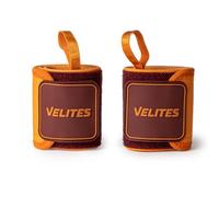 Velites Polsiere flessibili in nylon | Protezione per i polsi | Resistente, chiusura con velcro | Allenamento funzionale, forza, sollevamento pesi, palestra (arancione)