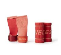 Velites Quad Pro Guanti sportivi con doppio strato di microfibra, 2,9 mm, Corallo, XL, presa sicura con magnesio, con fasce da polso, utilizzo su anelli, barre, pesi e pagaie