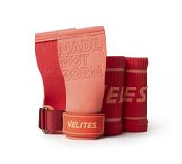 Velites Quad Pro Strada Sportiva a Doppio Strato in Microfibra 2,9 mm | Corallo | M | Presa sicura con Magnesio | con Polsiere | Uso su anelli, barre, pesi e canottaggio