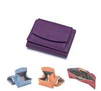 Vellarix 2025 New Genuine Leather RFID Blocking Wallet - Slim Anti-Credit Card Fraud Card Holder Organizer for Women & Men,Unisex Premium Folding Mini Pocket Wallet(F)
