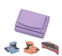 Vellarix 2025 New Genuine Leather RFID Blocking Wallet - Slim Anti-Credit Card Fraud Card Holder Organizer for Women & Men,Unisex Premium Folding Mini Pocket Wallet(G)