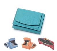 Vellarix 2025 New Genuine Leather RFID Blocking Wallet - Slim Anti-Credit Card Fraud Card Holder Organizer for Women & Men,Unisex Premium Folding Mini Pocket Wallet(E)