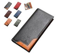 Vellarix Upliftjoys Vintage Cowhide Leather Wallet - RFID Blocking Bifold Wallet for Men & Women, Long Card Holder with Multiple Pockets, Genuine Leather Carteras para Hombres(Black)