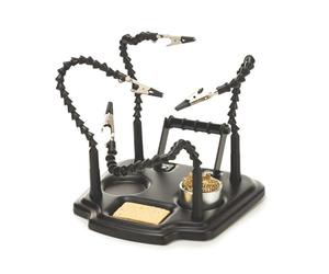 Velleman Comodo strumento di terza mano con 4 bracci, supporto per saldatura e varie applicazioni, saldatura PCB, incisione del legno, verniciatura del vetro