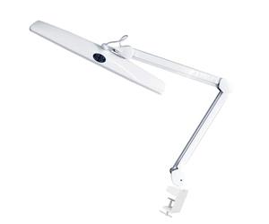 Velleman Lampada da scrivania a LED con morsetto, braccio orientabile, interruttore on/off e funzione dimmer, 84 LED, larghezza 58 cm, 21 W, 6500 K, bianco