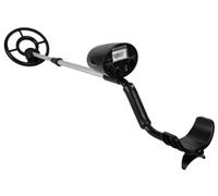 Velleman Rilevatore di metalli per principianti con bobina di ricerca impermeabile da 18 cm, indicatore analogico, profondità di rilevamento fino a 12 cm, asta regolabile e presa cuffie