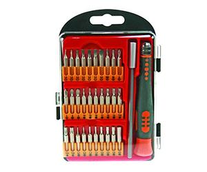 Velleman Set cacciaviti di precisione, 32 pezzi, cromo molibdeno vanadio, non magnetico, nero/arancione